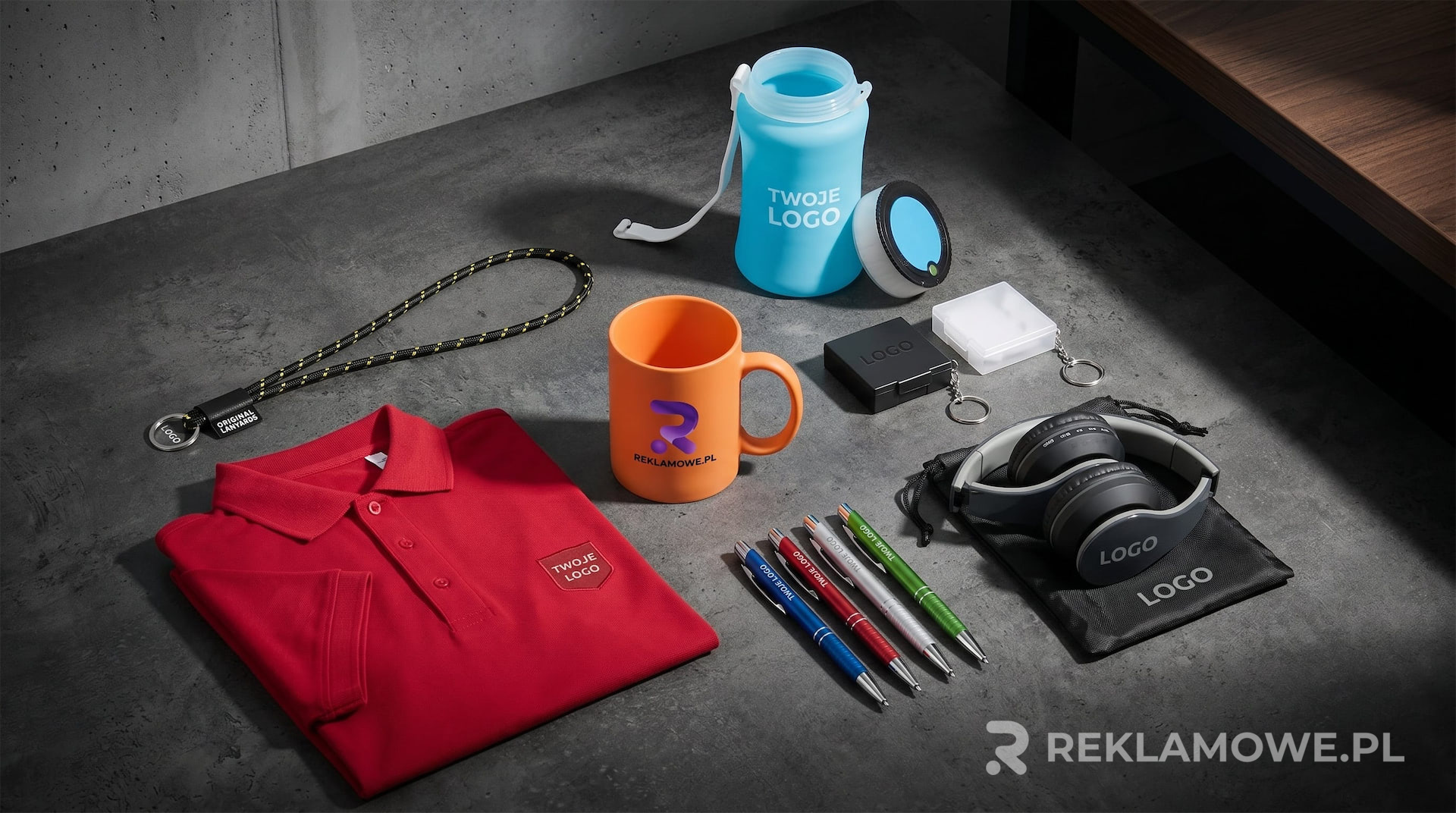 Gadżety reklamowe z logo firmy na różnych produktach promocyjnych w Poznaniu