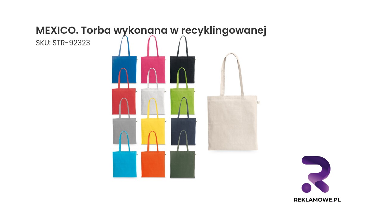 MEXICO. Torba wykonana w recyklingowanej bawełny (70%) i w poliestru (30% rPET) (150 g/m²) MEXICO – torba wykonana z materiału pochodzącego z recyklingu