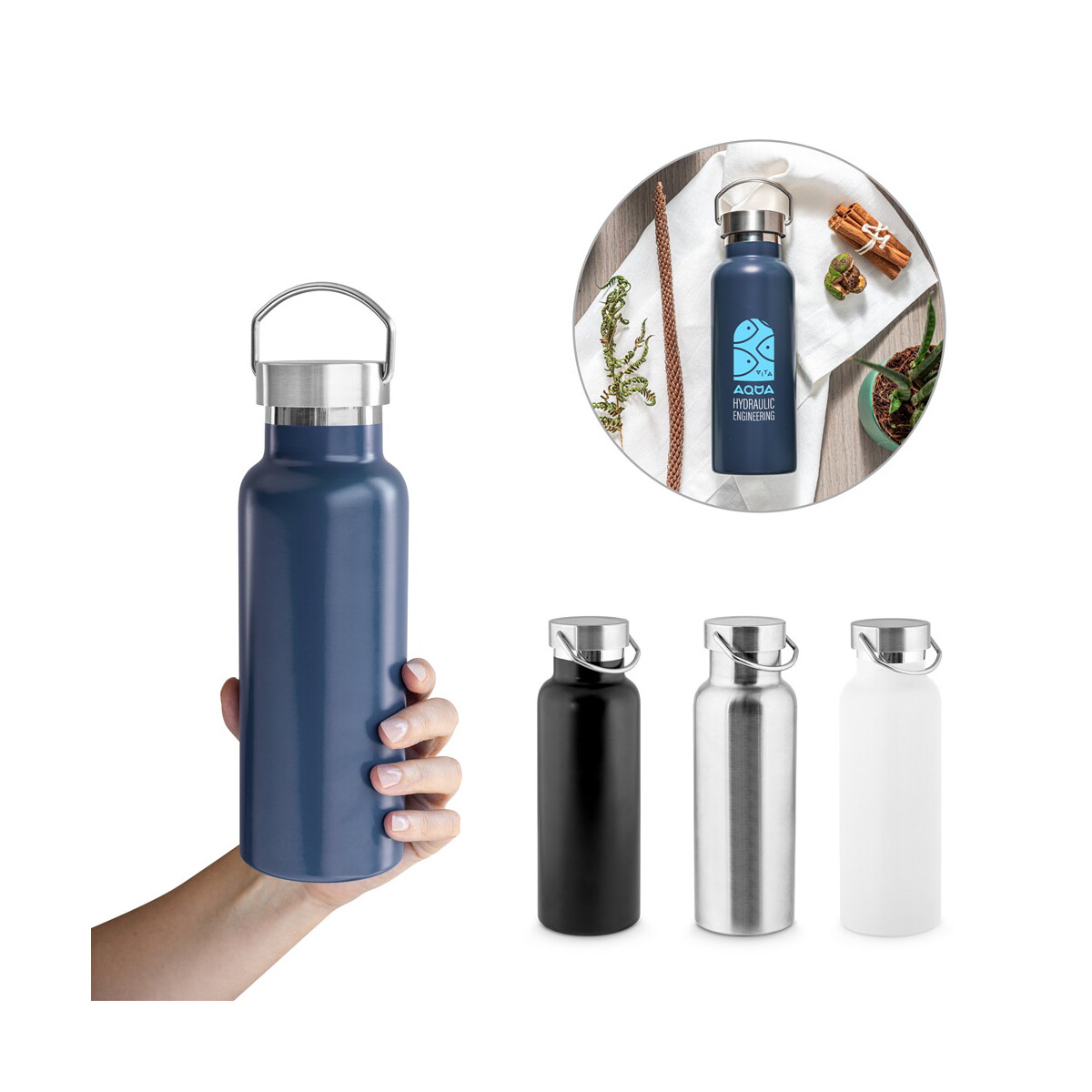 DUPLANTIS. Butelka ze stali nierdzewnej (36% z recyklingu) z izolacją próżniową 810 ml 94345_set