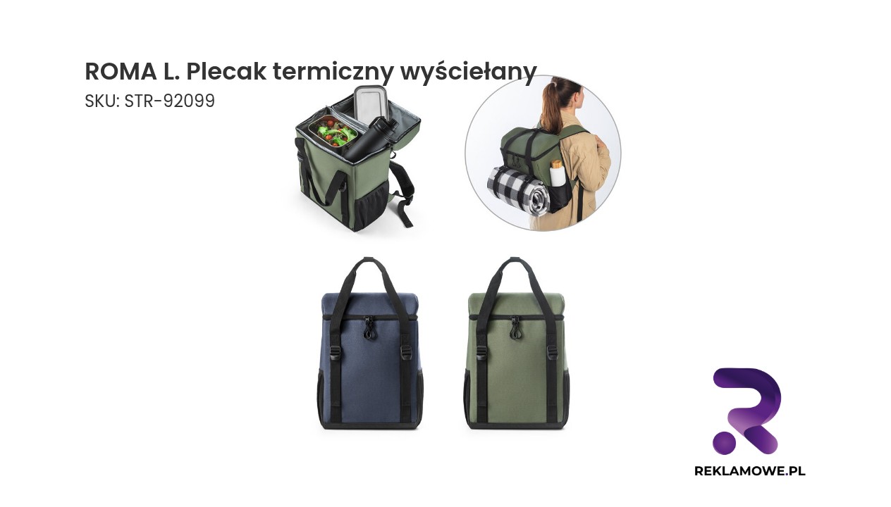 ROMA L. Plecak termiczny wyściełany materiałem poliestru pochodzącego 600D ripstop 16 L ROMA L. Plecak termiczny wyściełany