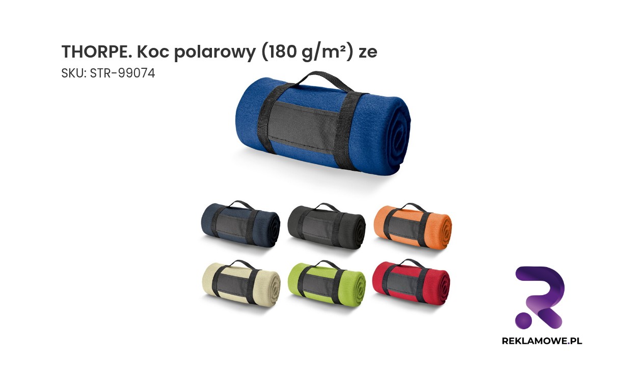 THORPE. Koc polarowy (180 g/m²) ze zdejmowanym uchwytem THORPE koc polarowy 180 g/m² ze zdjęcie produktu