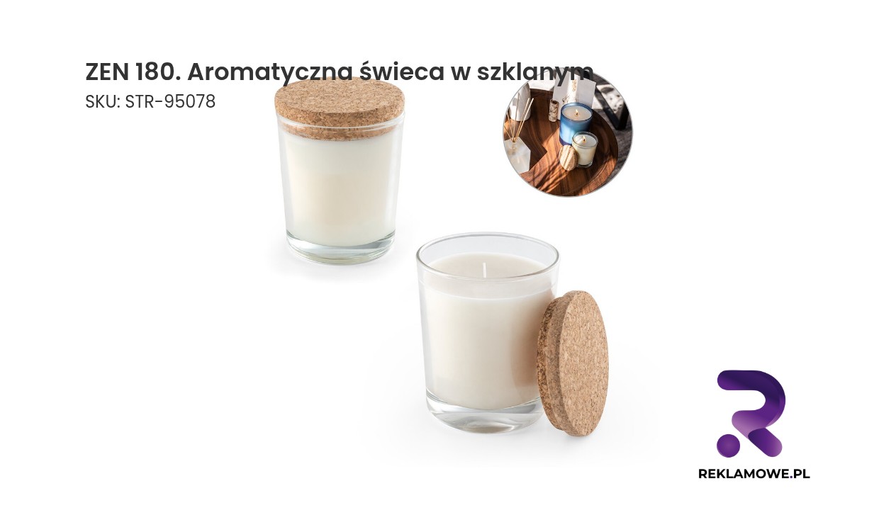 ZEN 180 aromatyczna świeca w szklanym pojemniku